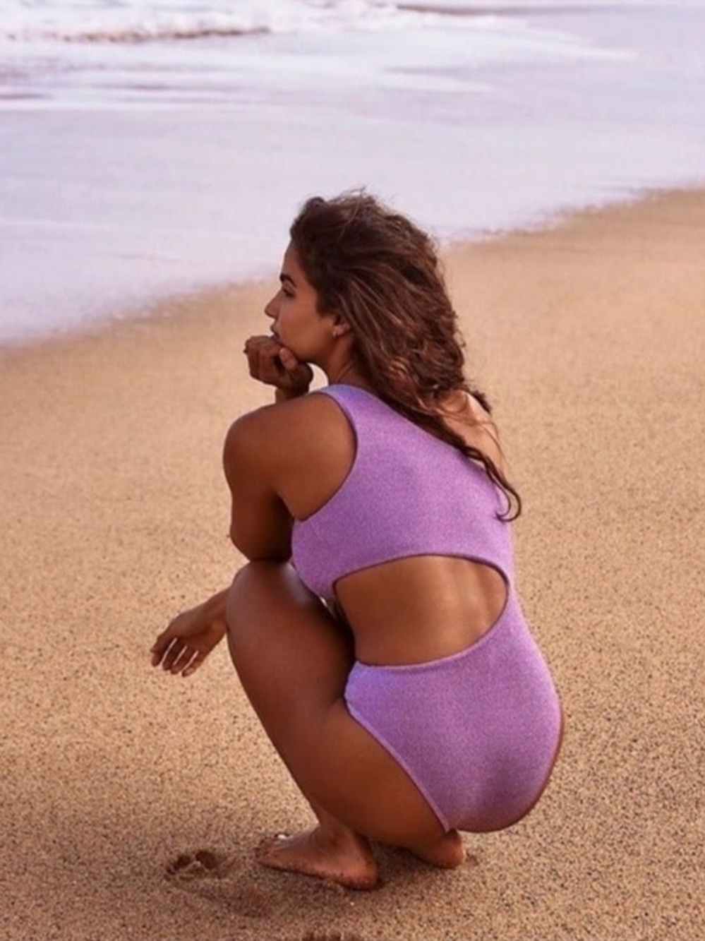 Beach Riot Celine Amethyst One Piece Suit Sz Lg - Picture 4 of 4
